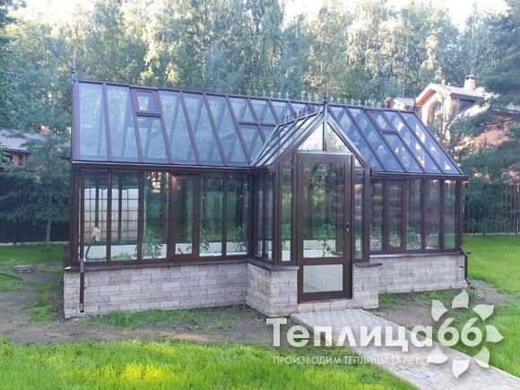 Теплица Salisbury (Солсбери) с тамбуром под стекло (14 м²)